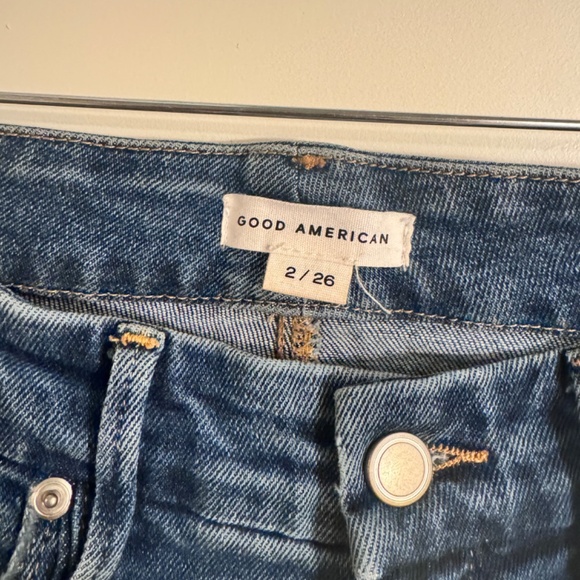 Good American Good Legs Chew Hem Crop Mini Bootcut Jeans - Picture 5 of 5